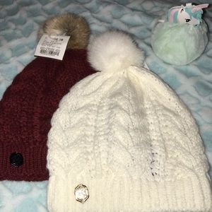 Vince Camuto Cable Pom Hat - real rabbit fur